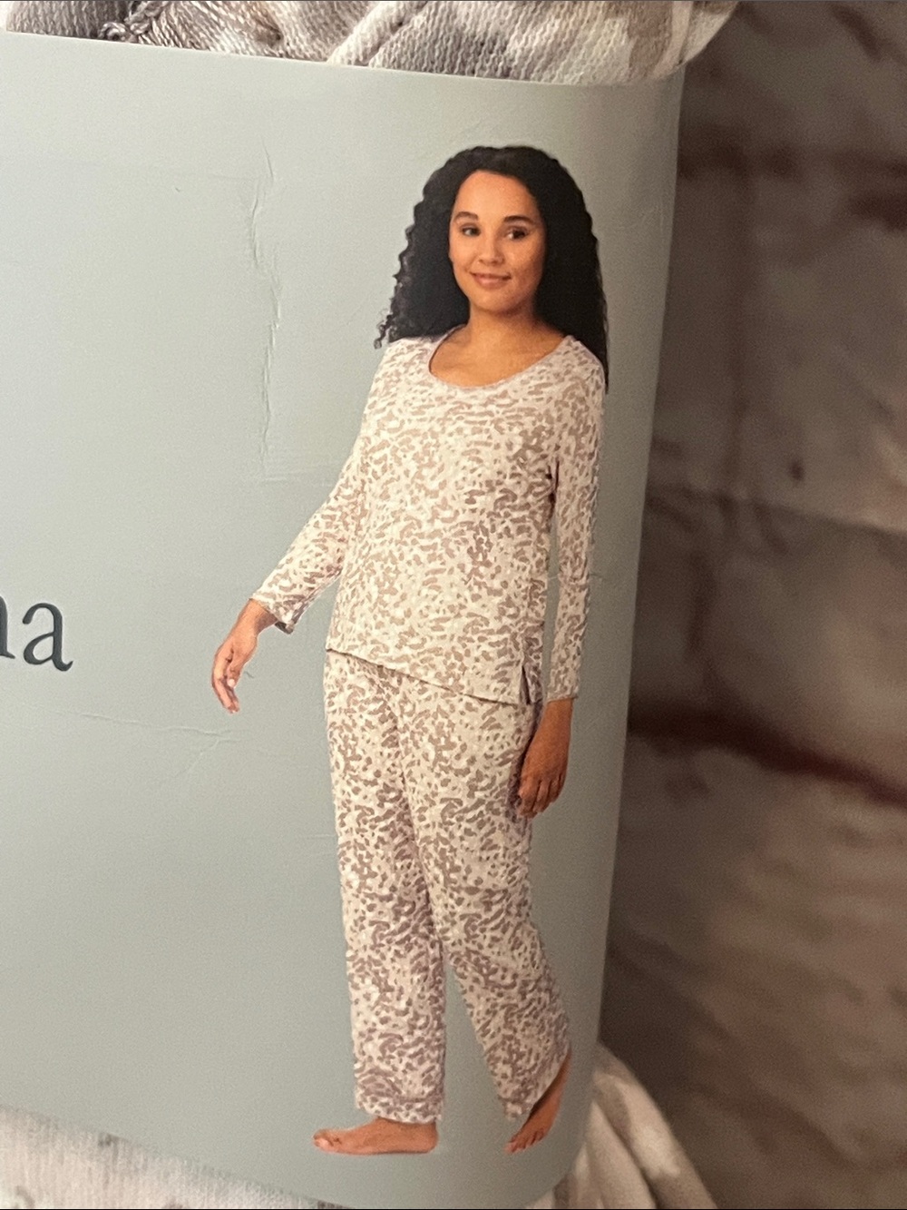 Carole Hochman 3-Piece Cotton Pajama Set - Beige Pattern - Picture 3 of 7